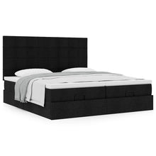 Ottoman bed met matrassen 180x200cm stof zwart