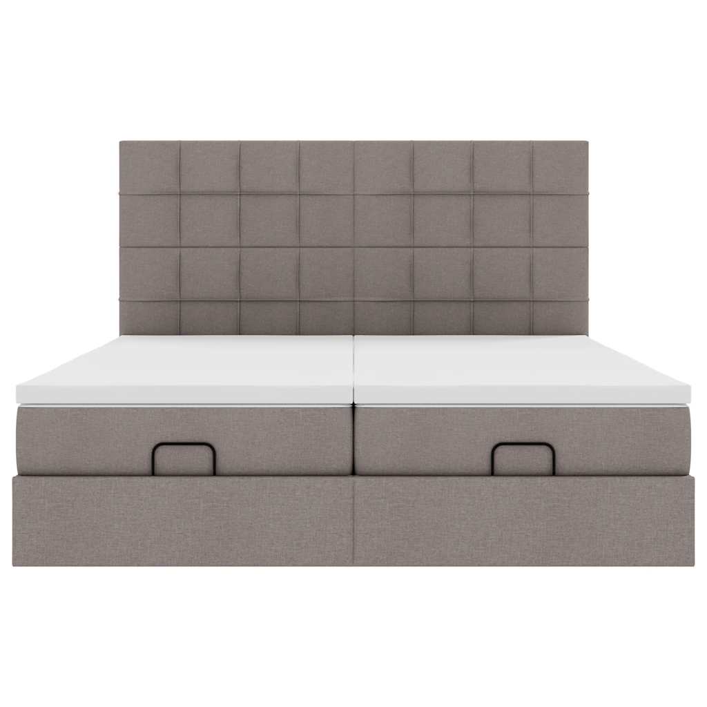 Ottoman bed met matrassen 180x200cm stof taupe