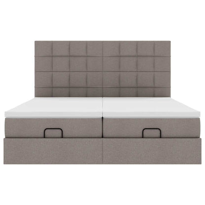 Ottoman bed met matrassen 180x200cm stof taupe