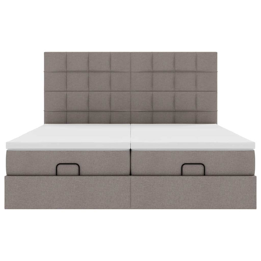 Ottoman bed met matrassen 180x200cm stof taupe