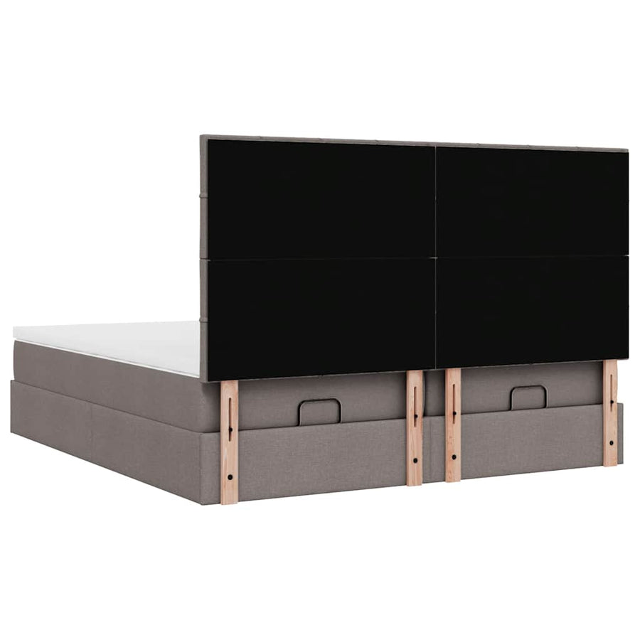 Ottoman bed met matrassen 180x200cm stof taupe