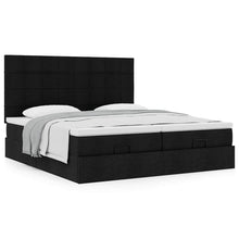 Ottoman bed met matrassen 200x200cm stof zwart