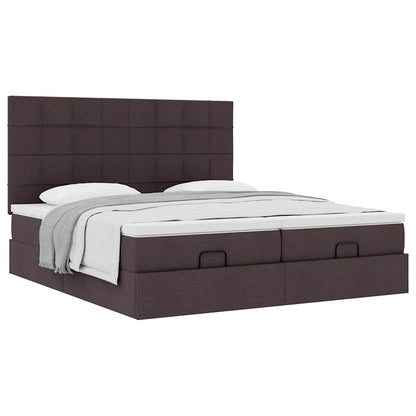 Ottoman bed met matrassen 200x200cm stof donkerbruin