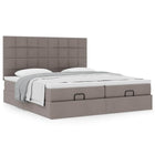 Ottoman bed met opbergruimte 200x200 cm stof taupe