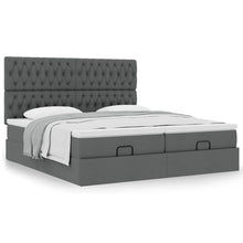 Ottoman bed met matrassen 160x200cm stof donkergrijs