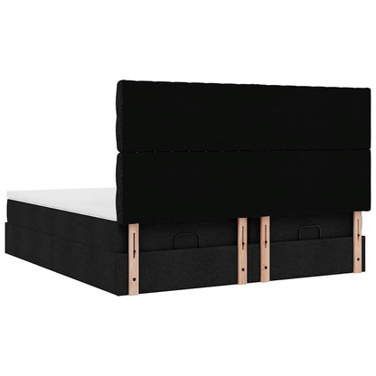 Ottoman bed met matrassen 160x200cm stof zwart