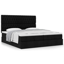 Ottoman bed met matrassen 160x200cm stof zwart