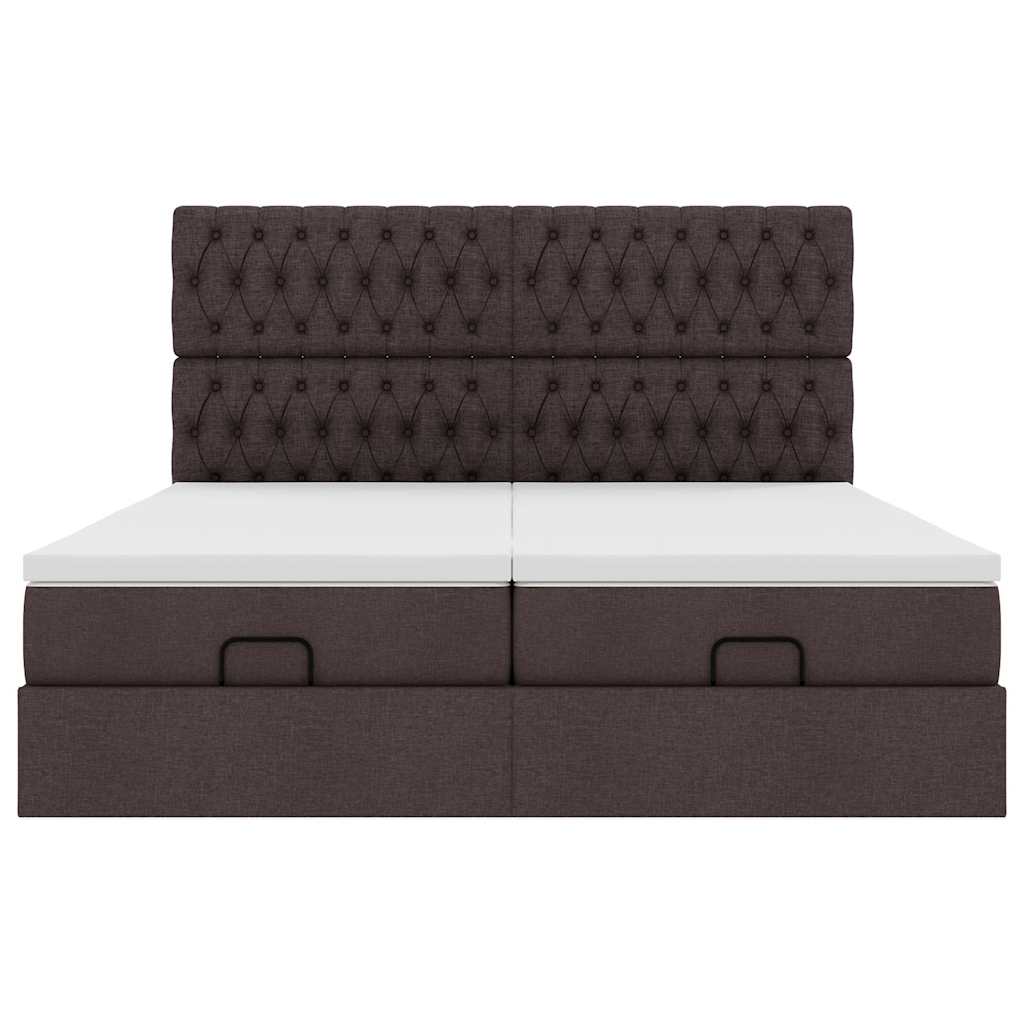 Ottoman bed met matrassen 160x200cm stof donkerbruin
