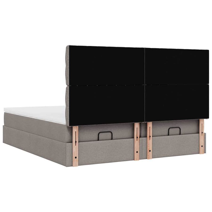 Ottoman bed met matrassen 160x200cm stof taupe