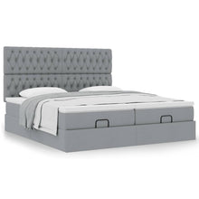 Ottoman bed met matrassen 180x200cm stof lichtgrijs