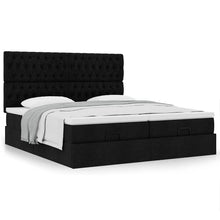 Ottoman bed met matrassen 180x200cm stof zwart
