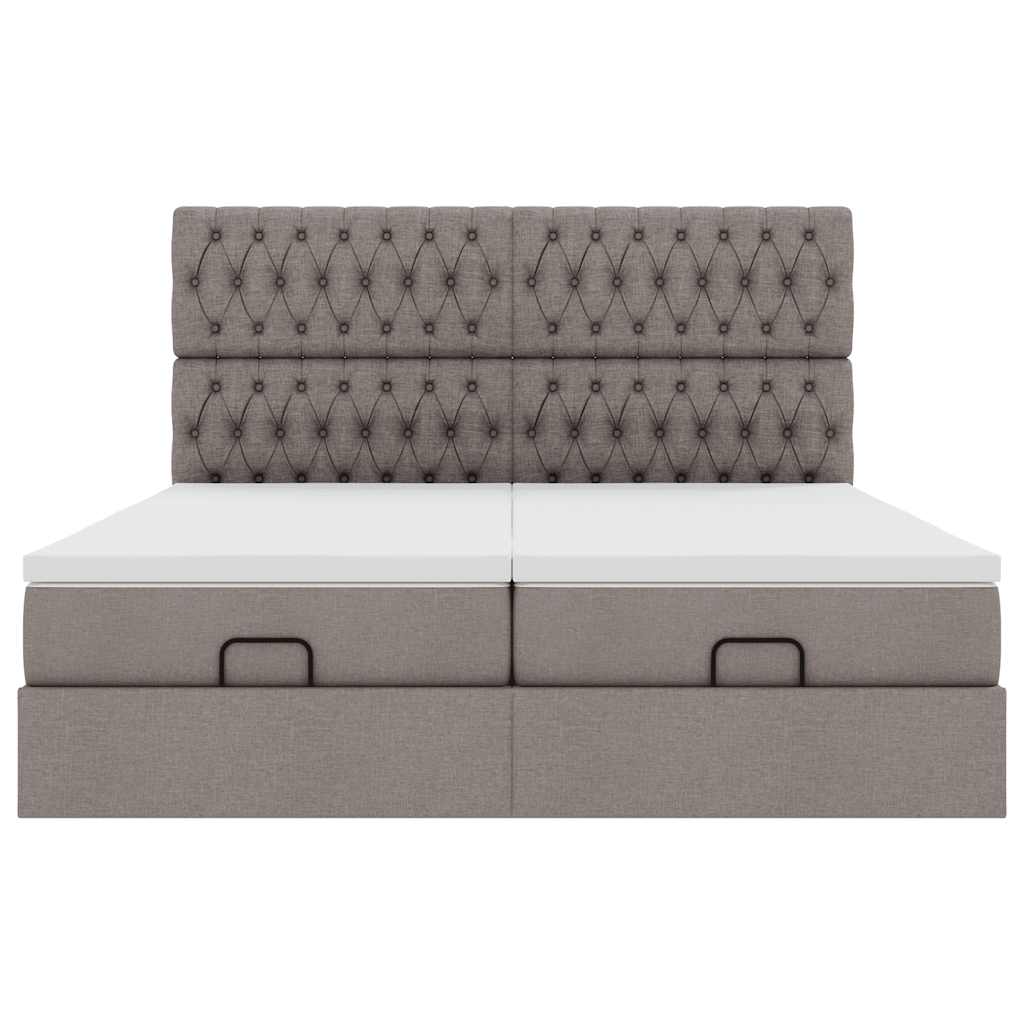 Ottoman bed met matrassen 180x200cm stof taupe