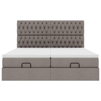 Ottoman bed met matrassen 180x200cm stof taupe