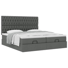 Ottoman bed met matrassen 200x200cm stof donkergrijs