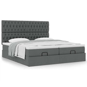 Ottoman bed met opbergruimte 200x200 cm donkergrijs