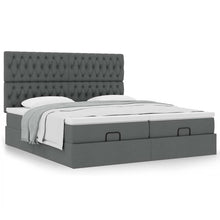 Ottoman bed met matrassen 200x200cm stof donkergrijs