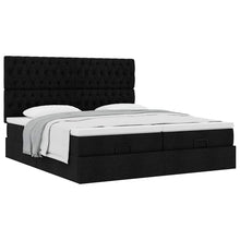 Ottoman bed met matrassen 200x200cm stof zwart