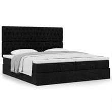 Ottoman bed met matrassen 200x200cm stof zwart