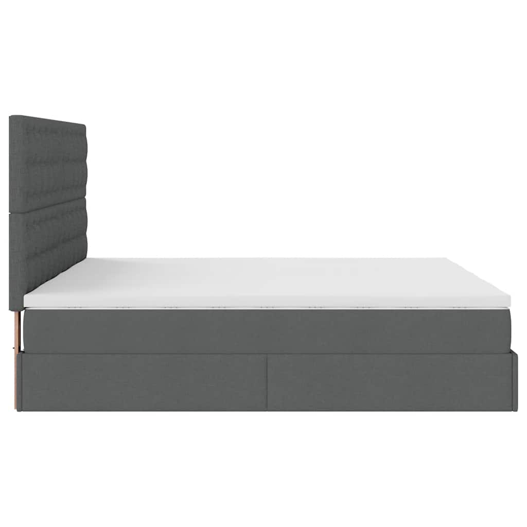 Ottoman bed met matrassen 160x200cm stof donkergrijs