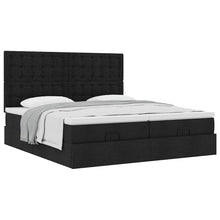 Ottoman bed met matrassen 160x200cm stof zwart