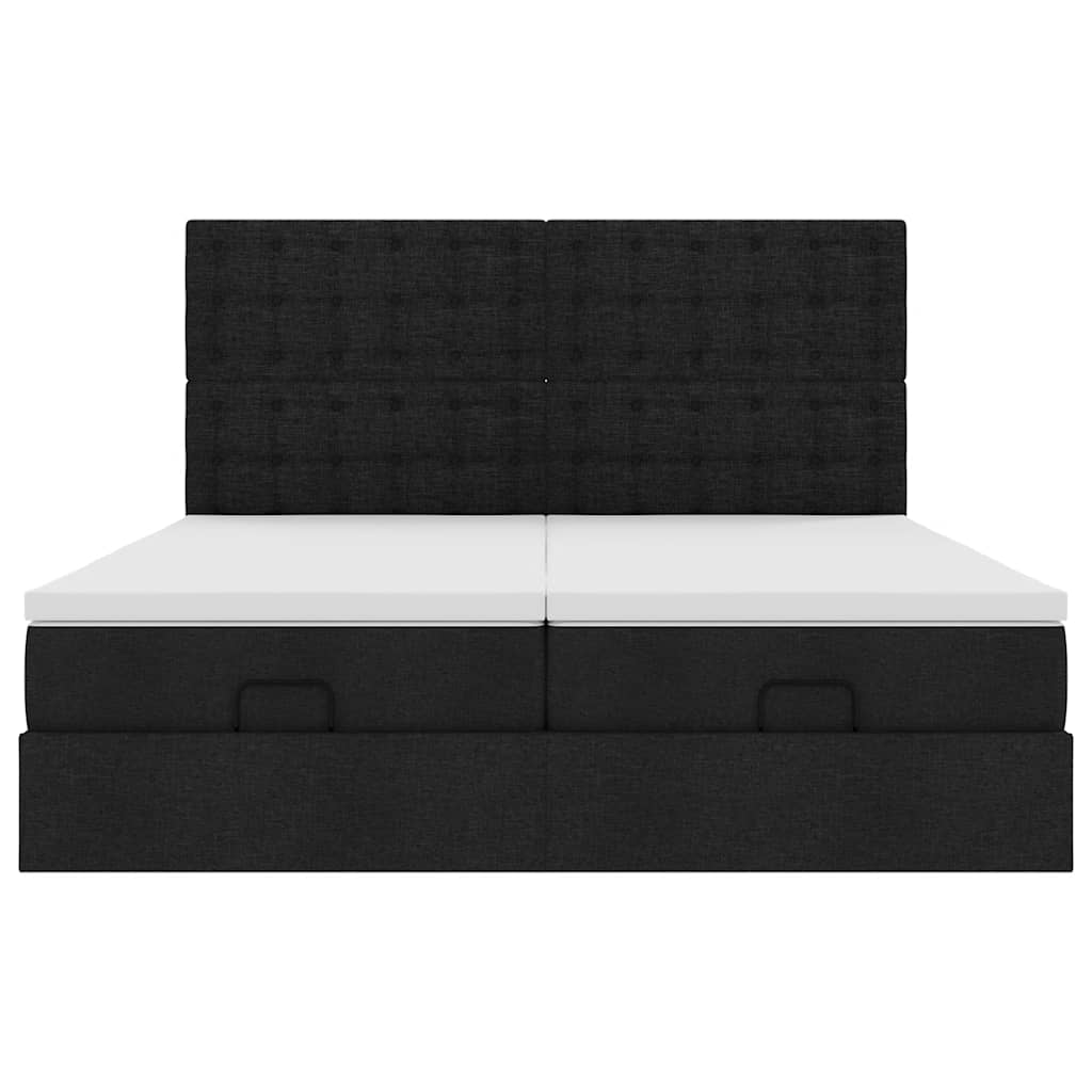 Ottoman bed met matrassen 160x200cm stof zwart
