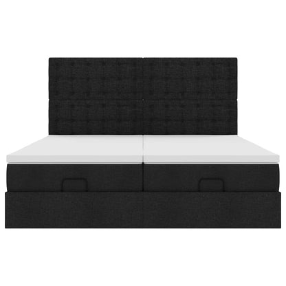 Ottoman bed met matrassen 160x200cm stof zwart