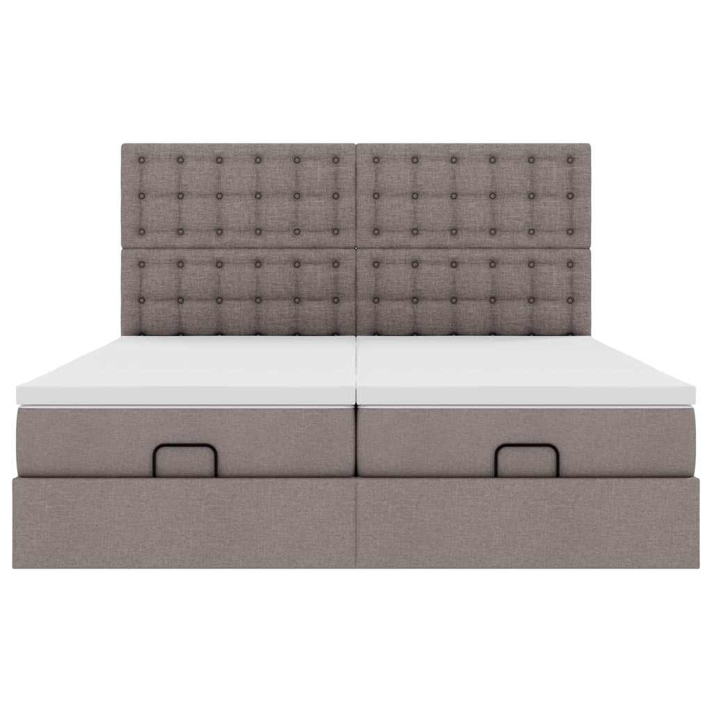 Ottoman bed met matrassen 160x200cm stof taupe