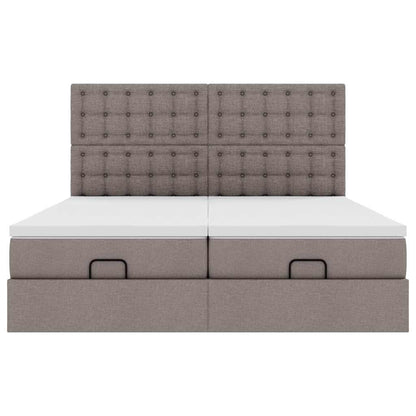 Ottoman bed met matrassen 160x200cm stof taupe