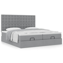 Ottoman bed met matrassen 180x200cm stof lichtgrijs