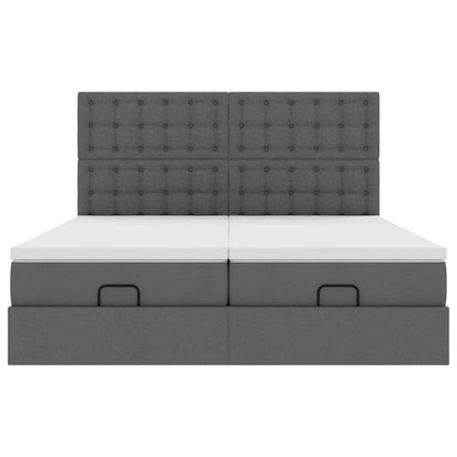 Ottoman bed met matrassen 180x200cm stof donkergrijs