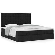 Ottoman bed met matrassen 180x200cm stof zwart