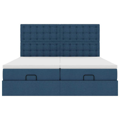Ottoman bed met matrassen 180x200cm stof blauw