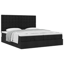 Ottoman bed met matrassen 200x200cm stof zwart