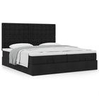 Ottoman bed with mattresses 200x200cm fabric black