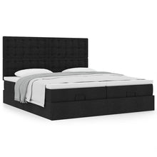 Ottoman bed met matrassen 200x200cm stof zwart