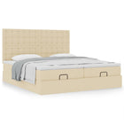 Ottomaans bed 200x200 cm stof crèmekleurig