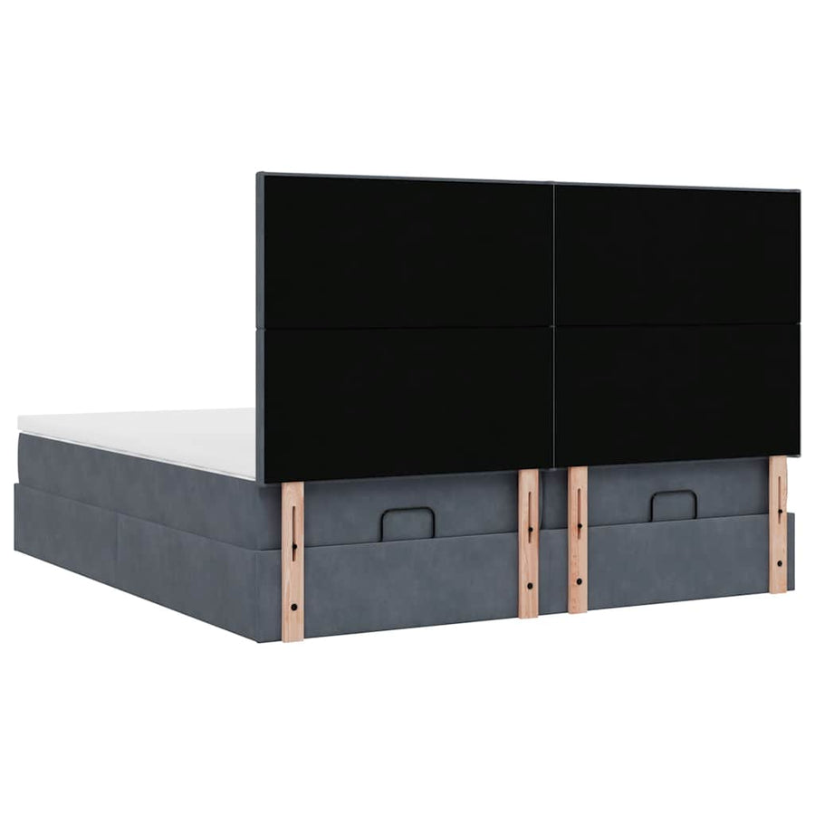 Ottoman bed met matrassen 160x200cm fluweel donkergrijs