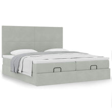 Ottoman bed met matrassen 180x200cm fluweel lichtgrijs