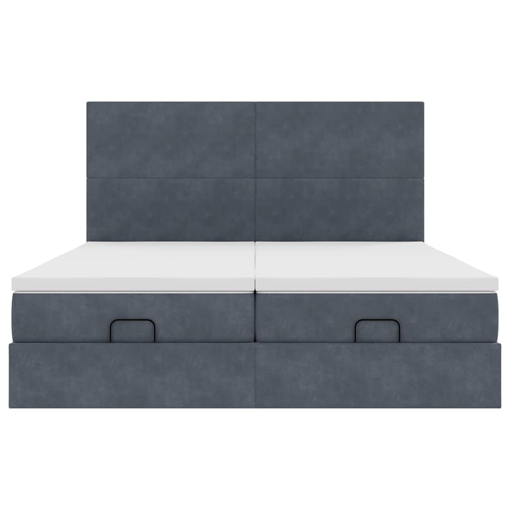 Ottoman bed met matrassen 180x200cm fluweel donkergrijs