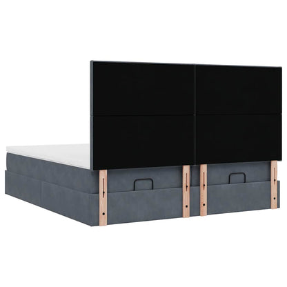 Ottoman bed met matrassen 180x200cm fluweel donkergrijs