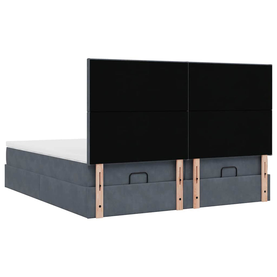 Ottoman bed met matrassen 180x200cm fluweel donkergrijs
