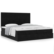 Ottoman bed met matrassen 180x200cm fluweel zwart