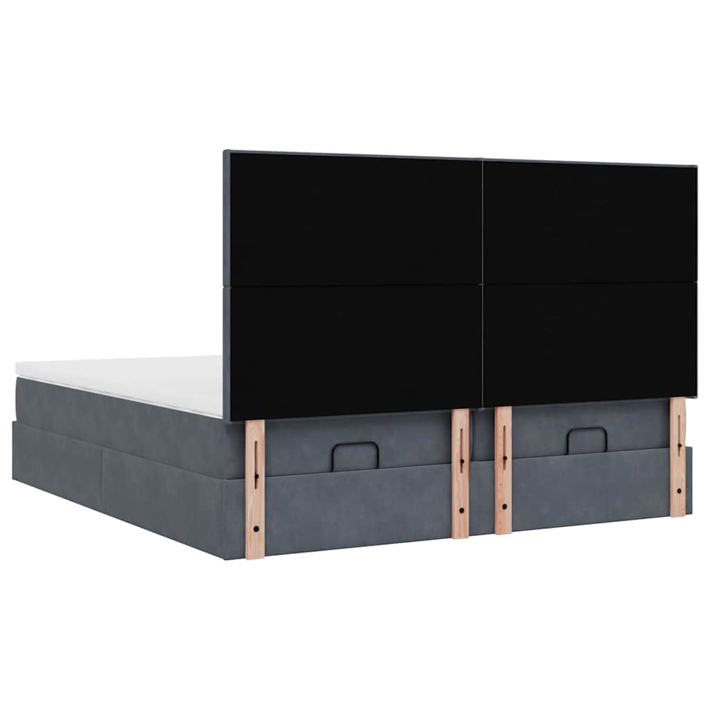 Ottoman bed met matrassen 200x200cm fluweel donkergrijs