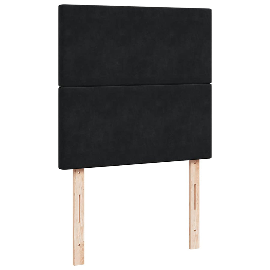 Ottoman bed met matrassen 200x200cm fluweel zwart