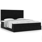 Ottoman bed with mattresses 200x200cm velvet black