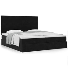 Ottoman bed met matrassen 200x200cm fluweel zwart
