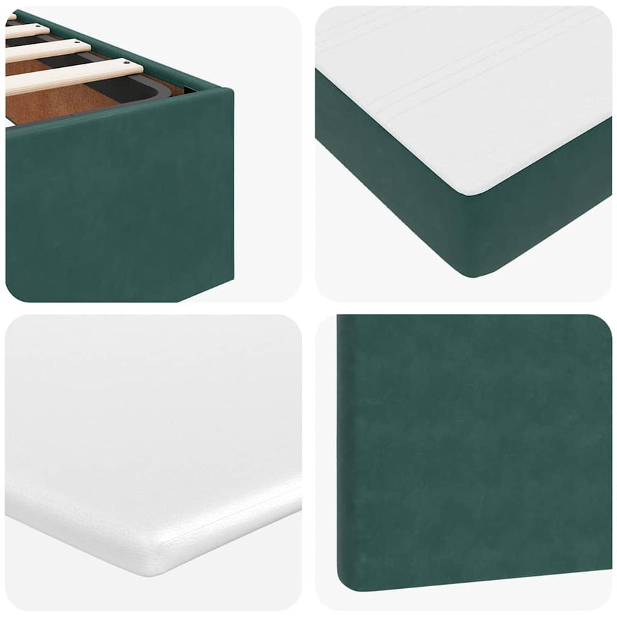 Ottoman bed met matrassen 200x200cm fluweel donkergroen