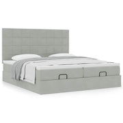 Ottoman bed 180x200cm fluweel lichtgrijs met opbergruimte