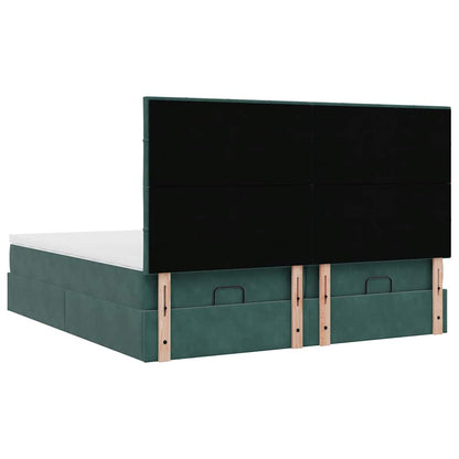 Ottoman bed met matrassen 180x200cm fluweel donkergroen