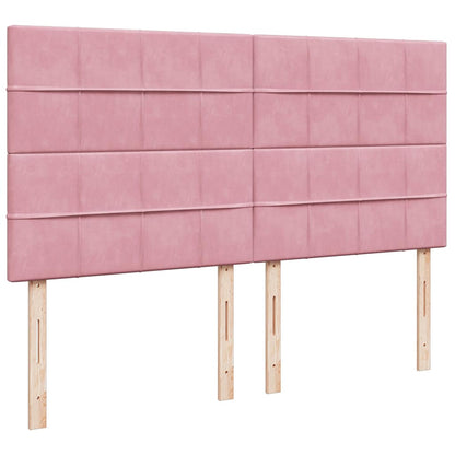Ottoman Bed Met Matrassen 180X200Cm Fluweel 180 x 200 cm Roze